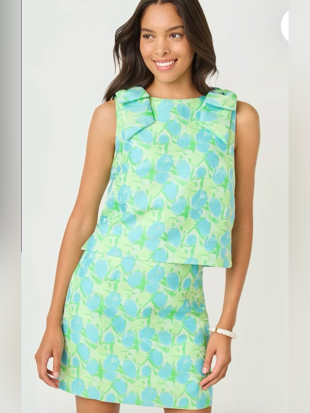 Lilly Pulitzer, NWTs top & skirt set, capri blue tulip tango, size 6/4